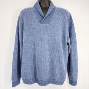 Tommy Bahama Mens Soft Sands Shawl Collar Sweater Blue Cashmere XL TG Luxury